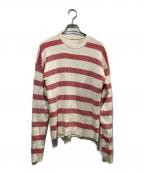 L'appartementアパルトモン）の古着「25SS Border Knit/25SS ボーダーニット」｜レッド×ベージュ