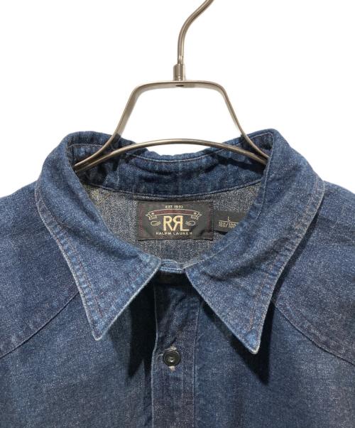 RRL（ダブルアールエル）RRL (ダブルアールエル) エルボーパッチデニムシャツ インディゴ サイズ:Lの古着・服飾アイテム