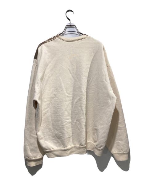 b Eautiful（ビューティフル）b Eautiful (ビューティフル) Soccer Jersey 2 Crewneck Sweatshirt ベージュ サイズ:XLの古着・服飾アイテム