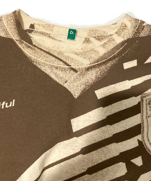 b Eautiful（ビューティフル）b Eautiful (ビューティフル) Soccer Jersey 2 Crewneck Sweatshirt ベージュ サイズ:XLの古着・服飾アイテム
