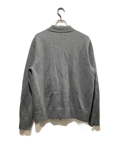 theory（セオリー）theory (セオリー) ダブルフェイスジップアップニット/ドライバーズニット グレー サイズ:Mの古着・服飾アイテム