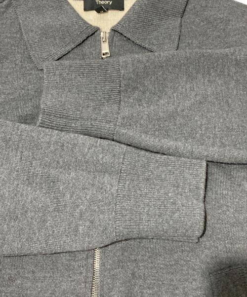 theory（セオリー）theory (セオリー) ダブルフェイスジップアップニット/ドライバーズニット グレー サイズ:Mの古着・服飾アイテム