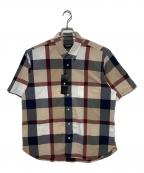 BLACK LABEL CRESTBRIDGEブラックレーベル クレストブリッジ）の古着「半袖チェックシャツ」｜ベージュ