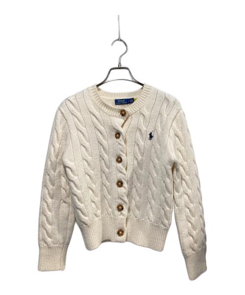 POLO RALPH LAUREN（ポロ・ラルフローレン）POLO RALPH LAUREN (ポロ・ラルフローレン) ウールカシミヤケーブルニットカーディガン ホワイト サイズ:Mの古着・服飾アイテム