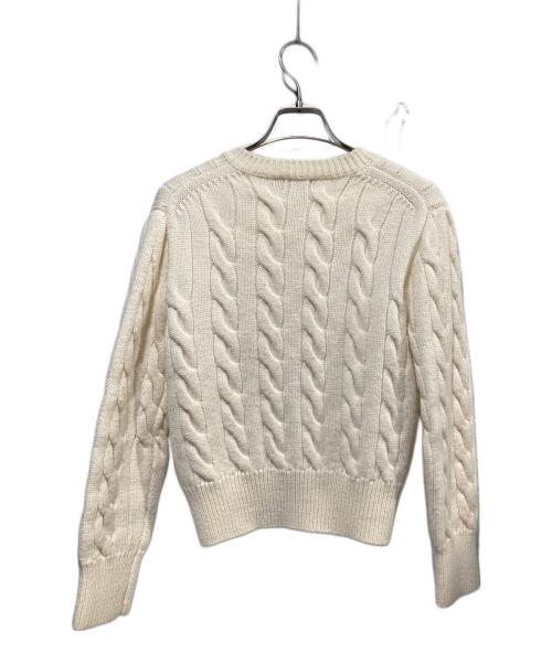 POLO RALPH LAUREN（ポロ・ラルフローレン）POLO RALPH LAUREN (ポロ・ラルフローレン) ウールカシミヤケーブルニットカーディガン ホワイト サイズ:Mの古着・服飾アイテム