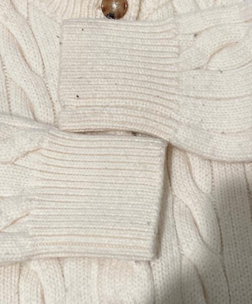 POLO RALPH LAUREN（ポロ・ラルフローレン）POLO RALPH LAUREN (ポロ・ラルフローレン) ウールカシミヤケーブルニットカーディガン ホワイト サイズ:Mの古着・服飾アイテム