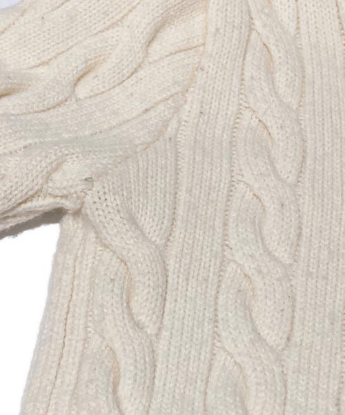 POLO RALPH LAUREN（ポロ・ラルフローレン）POLO RALPH LAUREN (ポロ・ラルフローレン) ウールカシミヤケーブルニットカーディガン ホワイト サイズ:Mの古着・服飾アイテム