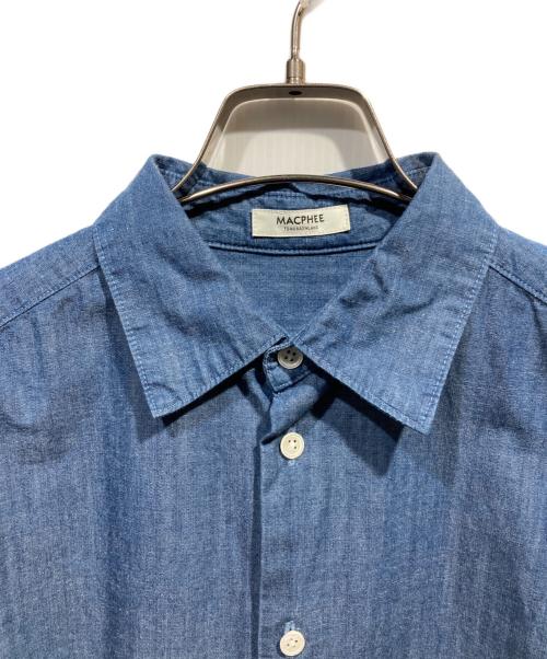 MACPHEE（マカフィー）MACPHEE (マカフィー) デニムシャンブレー レギュラーカラーシャツ インディゴ サイズ:36の古着・服飾アイテム