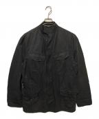 HERMESエルメス）の古着「コットンリネンスタンドカラージャケット」｜グレー