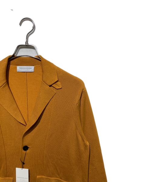 TOMORROW tricot（トゥモローランド トリコ）TOMORROW tricot (トゥモローランド トリコ) スビンコットンシルク ニットジャケット イエロー サイズ:Mの古着・服飾アイテム