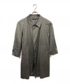 Yves Saint Laurentイヴサンローラン）の古着「ジャガードライナーウールシルクステンカラーコート」｜グレー