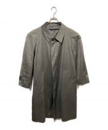 Yves Saint Laurent（イヴサンローラン）の古着「ジャガードライナーウールシルクステンカラーコート」｜グレー