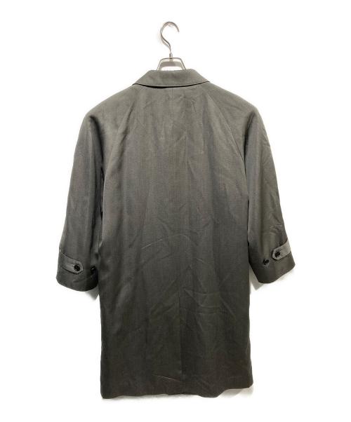 Yves Saint Laurent（イヴサンローラン）Yves Saint Laurent (イヴサンローラン) ジャガードライナーウールシルクステンカラーコート グレー サイズ:SIZE 170の古着・服飾アイテム