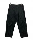 INTERIMインテリム）の古着「GIZA BACK SATIN BAKER PANTS」｜ブラック
