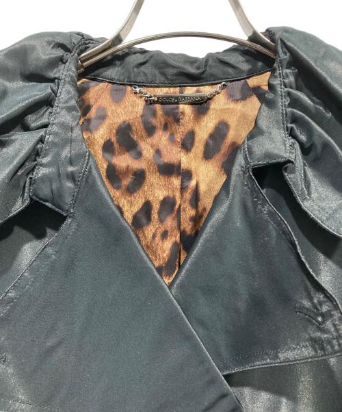 DOLCE & GABBANA（ドルチェ＆ガッバーナ）DOLCE & GABBANA (ドルチェ＆ガッバーナ) 裏地レオパードトレンチコート ブラック サイズ:SIZE36の古着・服飾アイテム