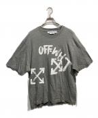 OFFWHITEオフホワイト）の古着「Paint Script Over Skate S/S Tee」｜グレー