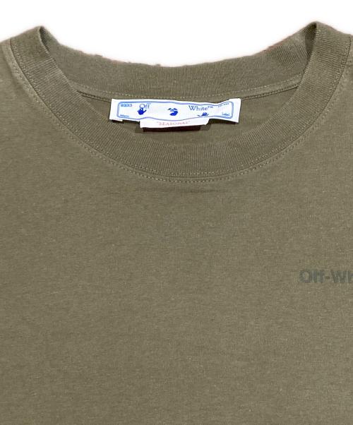 OFFWHITE（オフホワイト）OFFWHITE (オフホワイト) バックプリントロゴTシャツ カーキ サイズ:Mの古着・服飾アイテム