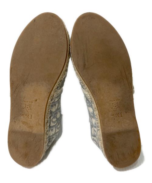 Christian Dior（クリスチャン ディオール）Christian Dior (クリスチャン ディオール) トロッター柄エスパドリーユ ライトグレー サイズ:37の古着・服飾アイテム