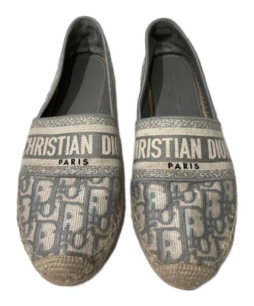 Christian Dior（クリスチャン ディオール）Christian Dior (クリスチャン ディオール) トロッター柄エスパドリーユ ライトグレー サイズ:37の古着・服飾アイテム
