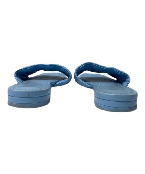 LOUIS VUITTON（ルイ ヴィトン）LOUIS VUITTON (ルイ ヴィトン) エンボスロゴ加工ミュール スカイブルー サイズ:38の古着・服飾アイテム