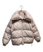 darichダーリッチ）の古着「リボンチェックダウンジャケット」｜ピンク