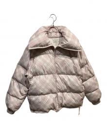 darich（ダーリッチ）の古着「リボンチェックダウンジャケット」｜ピンク