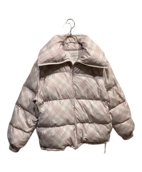 darich（ダーリッチ）darich (ダーリッチ) リボンチェックダウンジャケット ピンク サイズ:FREEの古着・服飾アイテム