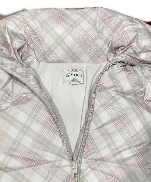 darich（ダーリッチ）darich (ダーリッチ) リボンチェックダウンジャケット ピンク サイズ:FREEの古着・服飾アイテム