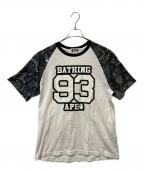 A BATHING APEアベイシングエイプ）の古着「ナンバリングプリントTシャツ」｜ホワイト×ブラック