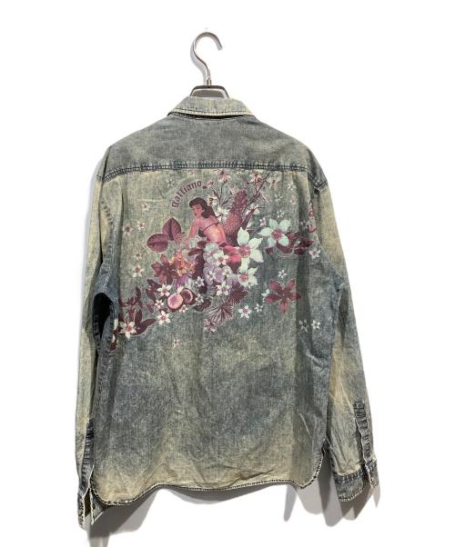 GALLIANO（ガリアーノ）GALLIANO (ガリアーノ) バックプリントデニムシャツ インディゴ サイズ:36/50の古着・服飾アイテム