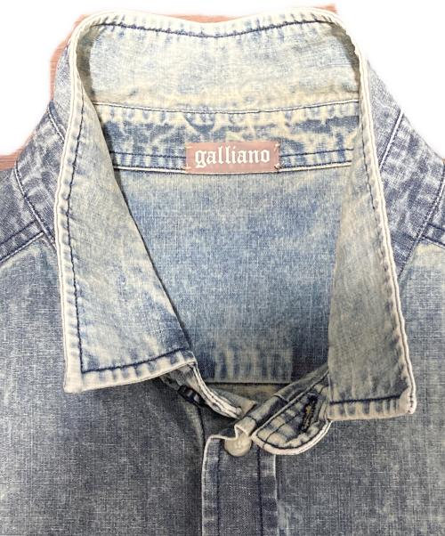 GALLIANO（ガリアーノ）GALLIANO (ガリアーノ) バックプリントデニムシャツ インディゴ サイズ:36/50の古着・服飾アイテム