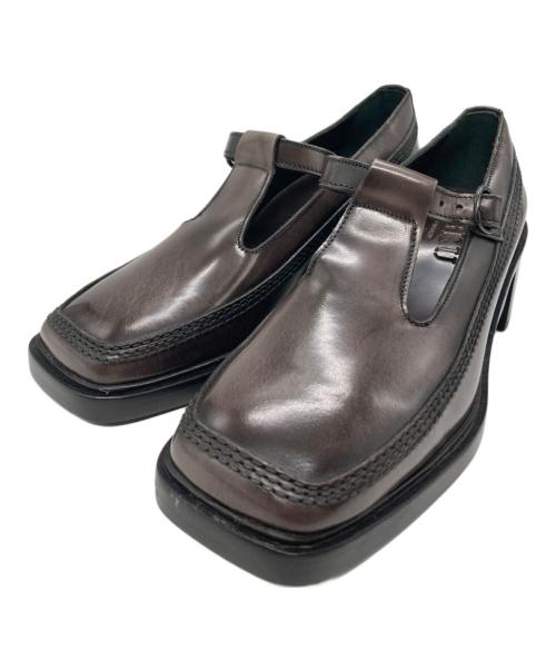 HEREU（ヘリュー）hereu (ヘリュー) Ｔバーストラップローファー ブラウン サイズ:38の古着・服飾アイテム