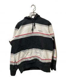 SUPREME（シュプリーム）の古着「Stripe Hooded Sweatshirt」｜ブラック×グレー