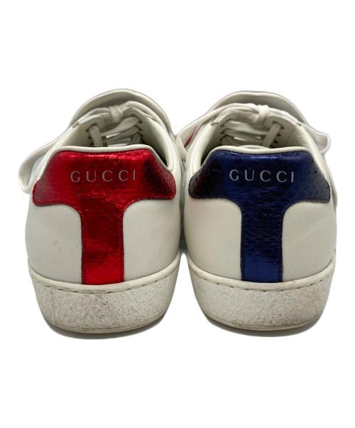 GUCCI（グッチ）GUCCI (グッチ) ACE BLIND FOR LOVE パッチスニーカー ホワイト サイズ:7 1/2の古着・服飾アイテム
