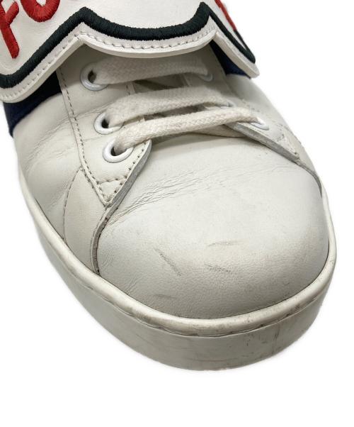 GUCCI（グッチ）GUCCI (グッチ) ACE BLIND FOR LOVE パッチスニーカー ホワイト サイズ:7 1/2の古着・服飾アイテム