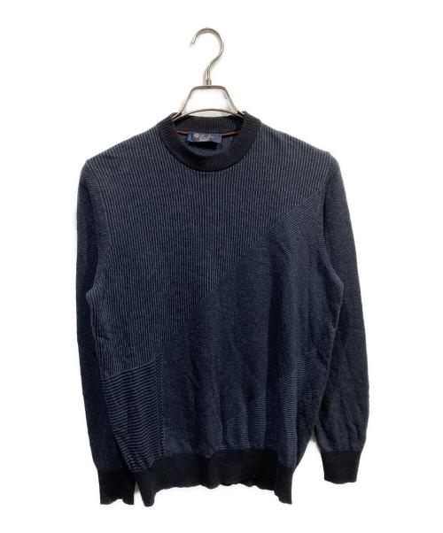 LORO PIANA（ロロピアーナ）LORO PIANA (ロロピアーナ) ボーダー柄カシミヤニット ネイビー サイズ:50の古着・服飾アイテム