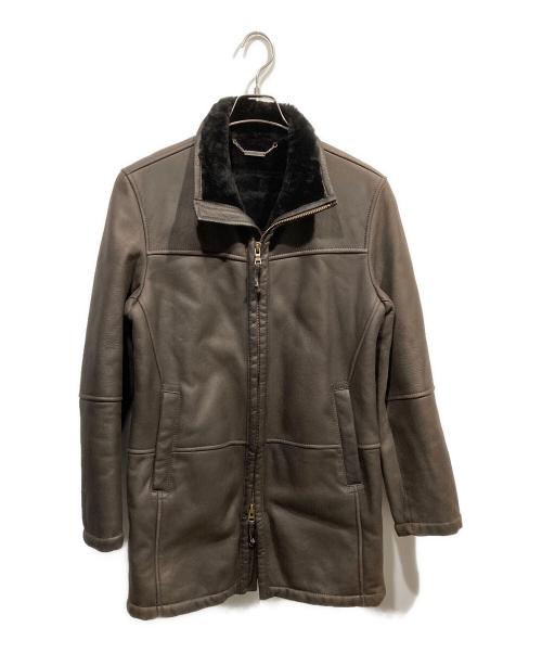 BROOKS BROTHERS（ブルックスブラザーズ）BROOKS BROTHERS (ブルックスブラザーズ) ダブルジップラムレザーコート ブラウン サイズ:Sの古着・服飾アイテム