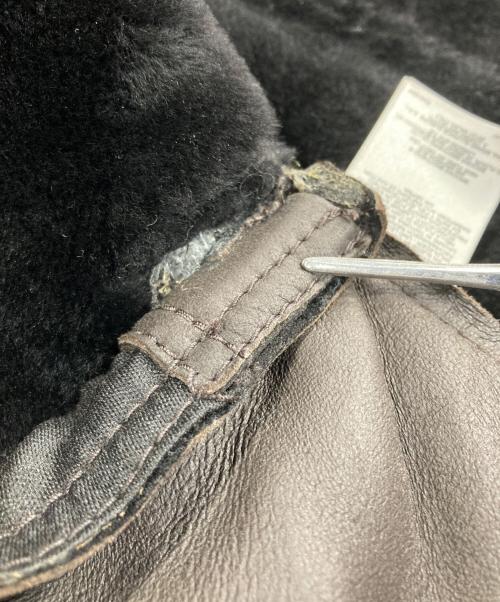 BROOKS BROTHERS（ブルックスブラザーズ）BROOKS BROTHERS (ブルックスブラザーズ) ダブルジップラムレザーコート ブラウン サイズ:Sの古着・服飾アイテム