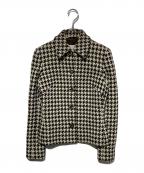 CELINEセリーヌ）の古着「千鳥格子柄ウールジャケット」｜ベージュ×ブラウン