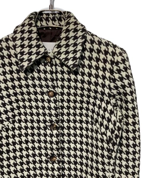 CELINE（セリーヌ）CELINE (セリーヌ) 千鳥格子柄ウールジャケット ベージュ×ブラウン サイズ:34の古着・服飾アイテム