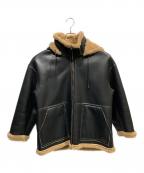 journal standard L'essageジャーナルスタンダード レサージュ）の古着「フェイクレザーボア パーカーコート」｜ブラック