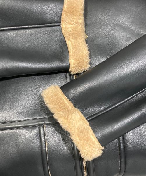 journal standard L'essage（ジャーナルスタンダード レサージュ）journal standard L'essage (ジャーナルスタンダード レサージュ) フェイクレザーボア パーカーコート ブラック サイズ:FREEの古着・服飾アイテム