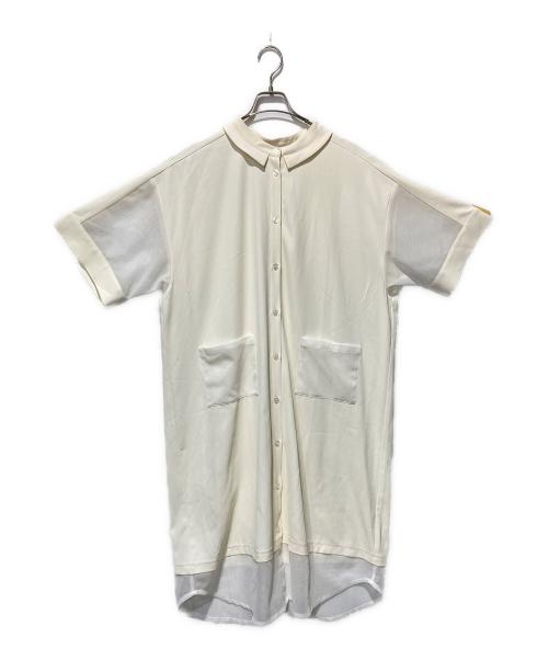 SUMI STYLE（スミ スタイル）SUMI STYLE (スミ スタイル) メッシュ切替シャツワンピース ホワイト サイズ:ＦＲＥＥの古着・服飾アイテム