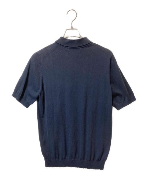 TOMORROW LAND（トゥモローランド）TOMORROW LAND (トゥモローランド) シルクコットン ニットポロシャツ ネイビー サイズ:Ｍの古着・服飾アイテム