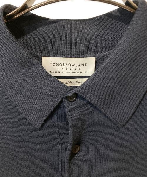 TOMORROW LAND（トゥモローランド）TOMORROW LAND (トゥモローランド) シルクコットン ニットポロシャツ ネイビー サイズ:Ｍの古着・服飾アイテム