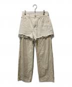 kotohayokozawaコトハヨコザワ）の古着「24SS Layered Denim Pants」｜アイボリー