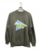 maison kitsuneメゾンキツネ）の古着「プリントスウェット」｜カーキ
