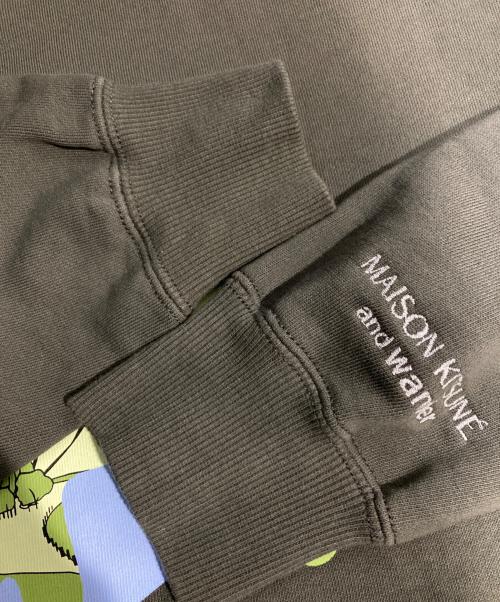 maison kitsune（メゾンキツネ）maison kitsune (メゾンキツネ) プリントスウェット カーキ サイズ:3の古着・服飾アイテム