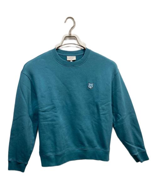 maison kitsune（メゾンキツネ）MAISON KITSUNE (メゾンキツネ) BOLD FOX HEAD PATCH COMFORT SWEATSHIRT ブルー サイズ:XLの古着・服飾アイテム