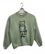 maison kitsuneメゾンキツネ）の古着「25SS DRESSED FOX INTARSIA JUMPER ニット」｜グリーン